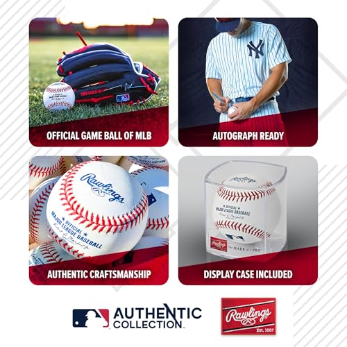 Rawlings Official MLB Baseball with Display Case – ROMLB-R