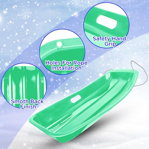 Downhill Sprinter Kids Toboggan Sled - 35 Inch - Green