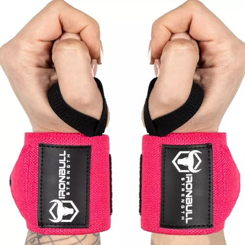 Neon Pink 18" Weightlifting Wrist Wraps - Support & Stability for Men & Women