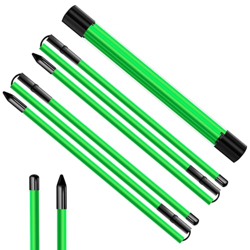 Collapsible Golf Alignment Sticks - 48" Green, 2 Pack with Case