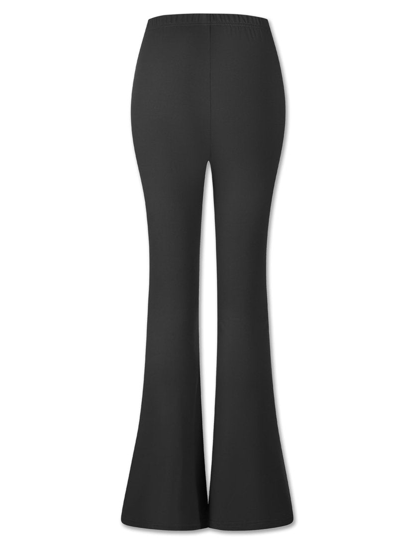 ANYOCEAN 3-Pack Women High-Waisted Flared Leggings Elastic Knit with Tummy Control & Butt Lift Soft Stretchy Workout Yoga Pants for Gym, Running, Athletic (25A042 3P Black Light Gray Dark Gray L)