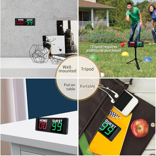 Portable Digital Scoreboard with Remote - Plug-In Red & Green