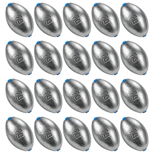 Egg Sinkers Fishing Weights - 1/4oz, 20pcs Lead Sinkers for Bass Fishing