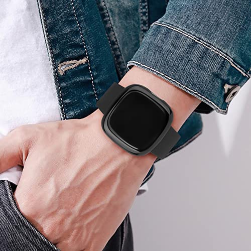 Screen Protector Case for Smartwatch - 2 Pack Black, Full Coverage TPU