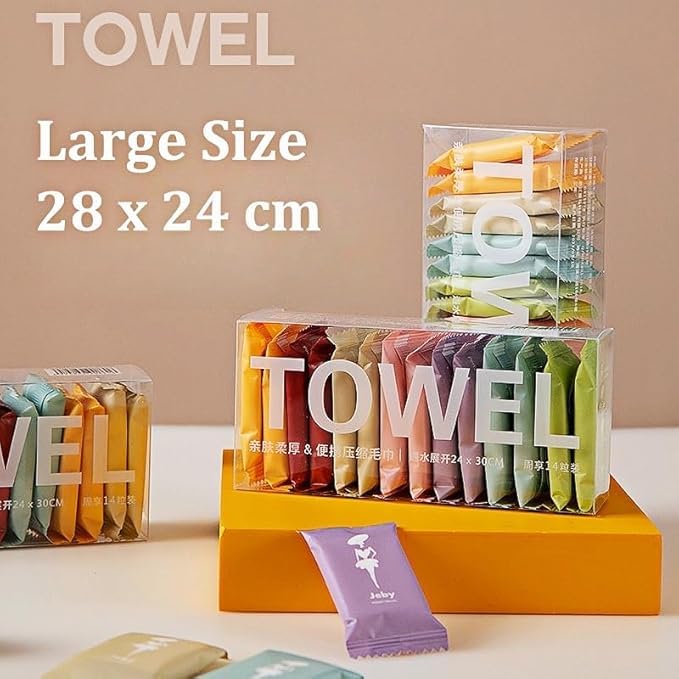 70Pcs Compressed Towels - Portable Face Wash Cloths for Travel