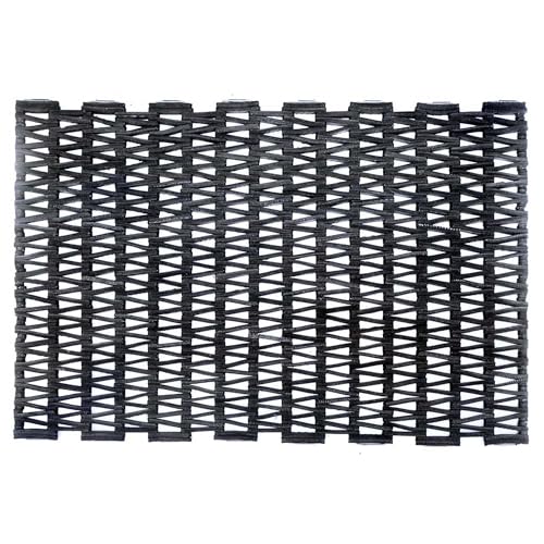 Durite Recycled Tire-Link Outdoor Door Mat 17x25in Heavy Duty Rubber Entrance