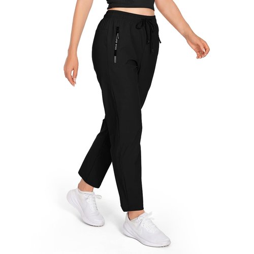 Beeswan 2026 Upgrade Stretch Active Pants for Women Over 50, Women's Hiking Cargo Travel Pants Women Black