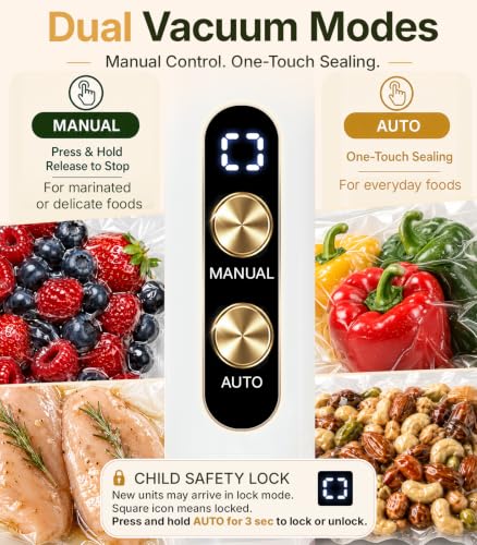 Handheld Vacuum Sealer for Food, Compact Cordless Sealer, 30 Reusable
