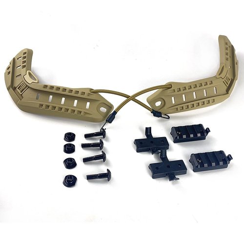 H World Shopping Tactical Airsoft Helmet Side Rail Guide Set + NVG DEVGRU Lanyard for Fast PJ BJ HighCut Helmet DE
