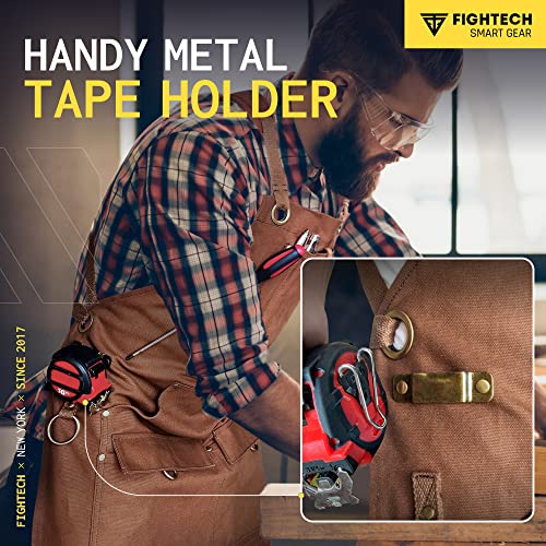 FIGHTECH Shop Apron - Heavy Duty Wood Working Apron for Men with Tool Pockets for Woodworkers Blacksmiths Carpenters M-XXL