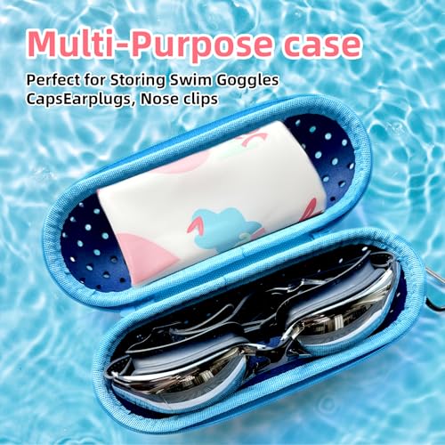 Swim Goggle Case - Shockproof EVA with Drainage Holes - Orange