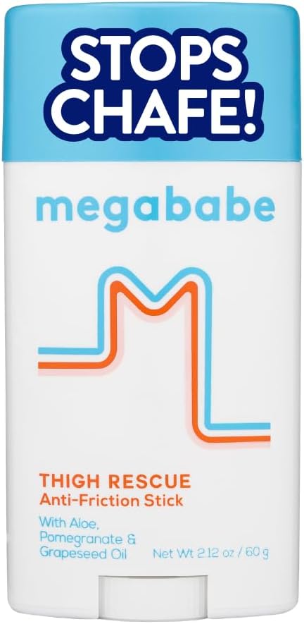 Megababe Thigh Rescue Anti-Chafe Stick - Prevent Skin Chafe & Irritation | Ideal for Thighs, Arms & Bra-Lines