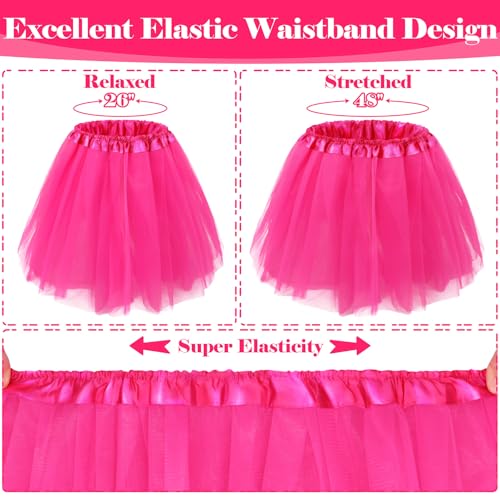 Fluffy Hot Pink Tutu Skirt for Women - 5 Layer 80s Costume