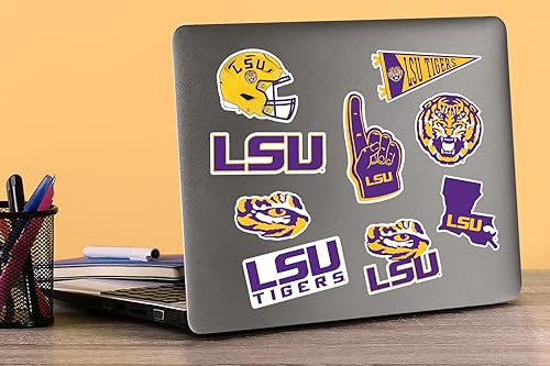 Lsu Tigers Waterproof Vinyl Sticker Pack - 50 Official Decals for Laptops, Water Bottles & More (Variation: THIS listing: Lsu)