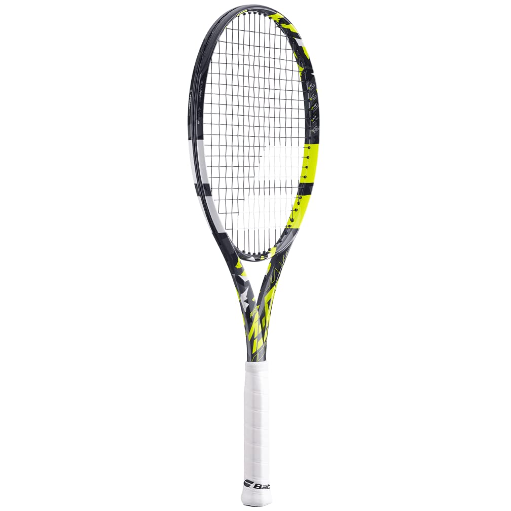 Babolat Pure Aero Team Tennis Racquet - Strung with 16g White Syn Gut at Mid-Range Tension (4 3/8" Grip)