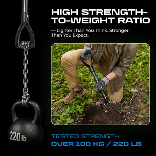 Black CKG 28-Inch Lightweight Carbon Fiber Camping Shovel with D Handle