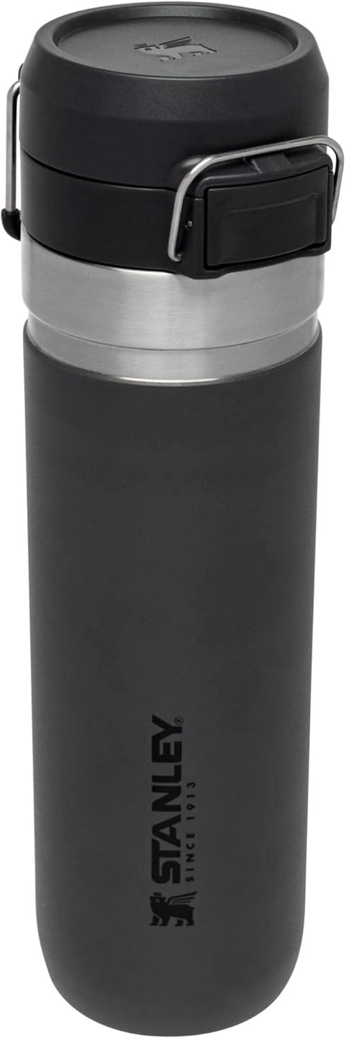 Stanley Quick Flip GO Water Bottle 24 oz - Insulated, Leakproof & Packable for Travel | BPA-Free Charcoal