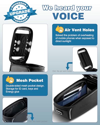 Waterproof Bike Phone Front Frame Bag - Fits Phones Under 7"