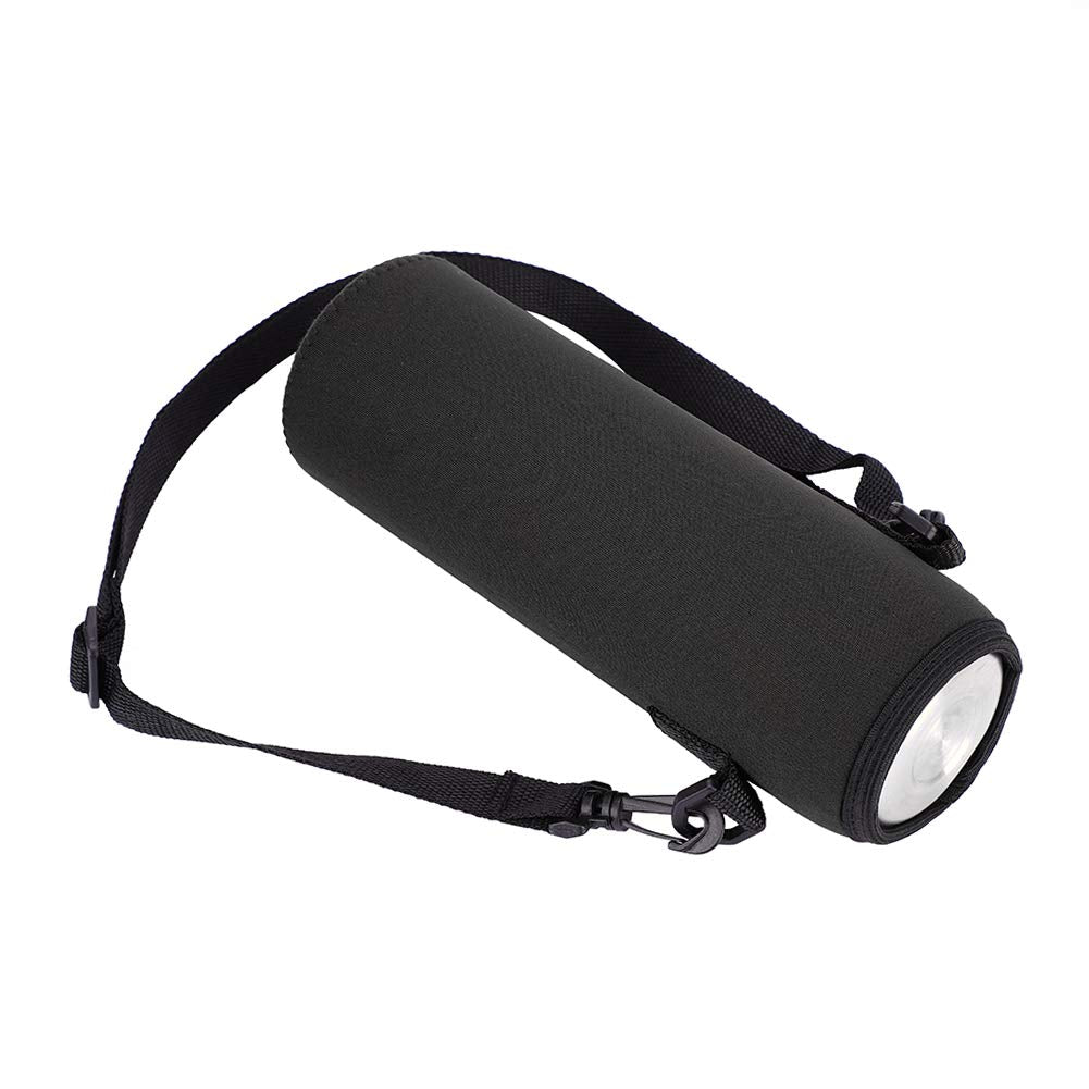 Mrisata Neoprene Portable Insulated Water Bottle Sling Holder Bag, 1L Carrier, Black