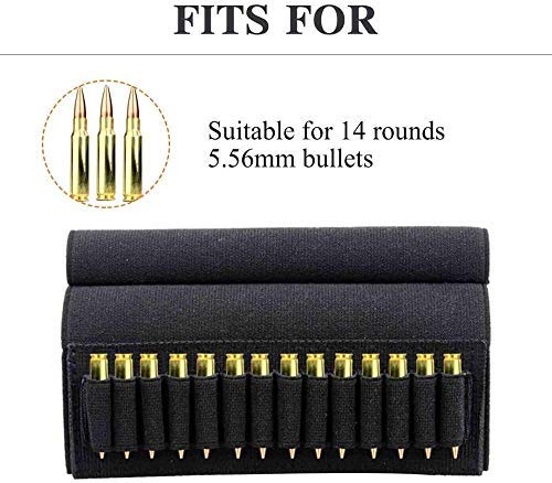 Hunting Buttstock Ammo Holder for 14 Rounds 5.56mm/.22/.223/.204