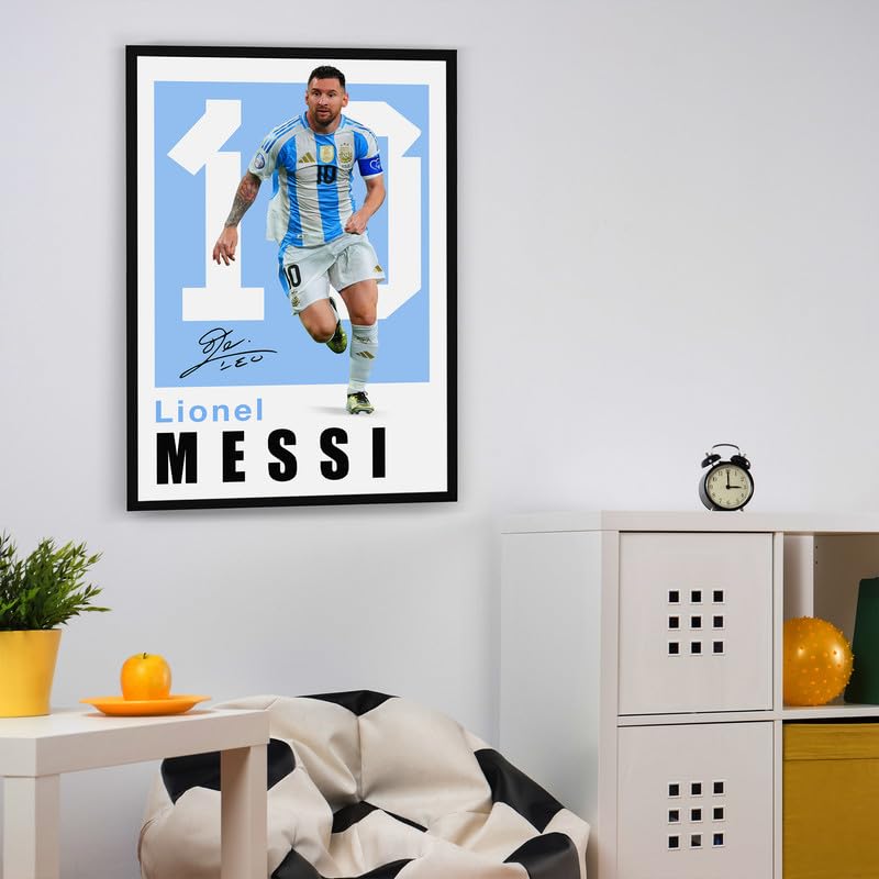 Messi Poster - Soccer Wall Art 12x18 Inches - Perfect Gift for Fans