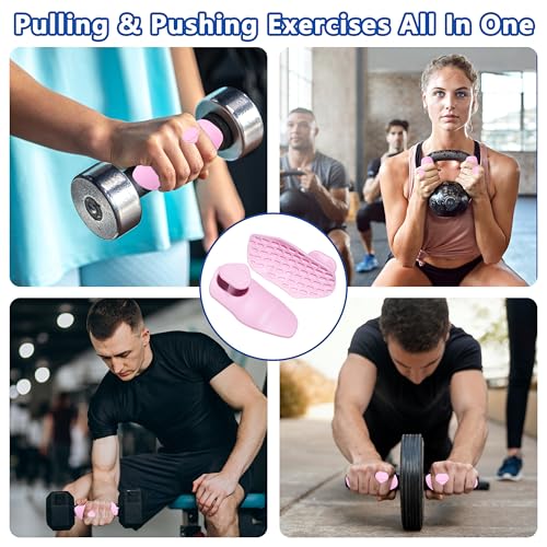 Silicone Gym Grips - Anti-Slip Weight Lifting Pads - Pink Medium