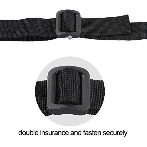 Heavy Duty Luggage Strap - 48 Inch Utility Straps, 2 Pack - Black
