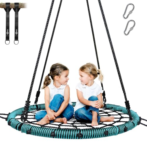40" Spider Web Saucer Tree Swing - Green, 750lbs Capacity