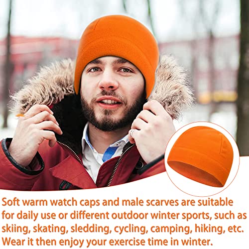 Microfleece Tactical Beanie Hat - Thermal Windproof Skull Cap - Orange