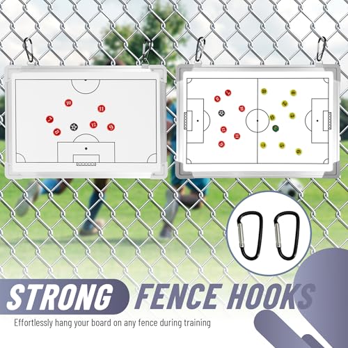 Soccer Coaching Board - Magnetic Tactics Clipboard with Dry Erase - Soccer-white