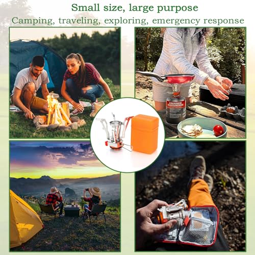 Portable Camping Stove with Piezo Ignition Lightweight Backpacking Cooktop