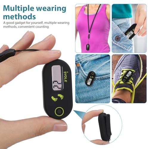 3D Digital Pedometer - Accurate Step Counter with Clip & Lanyard