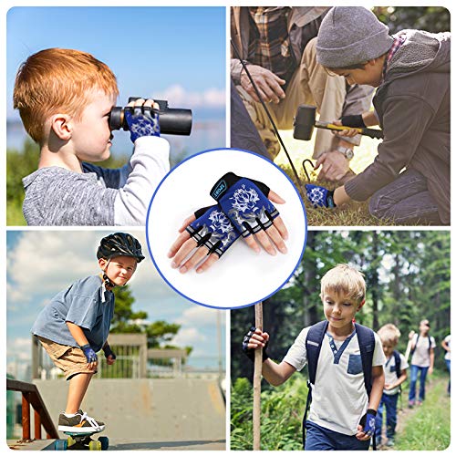 Kids Fishing Gloves - Outdoor Sports Cycling Gloves - Blue