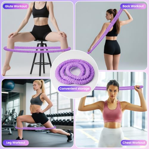 Foldable 3.3lb Weighted Exercise Hoop for Core Workouts