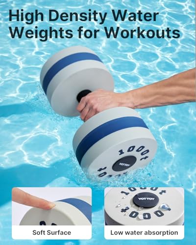 Water Dumbbells for Pool Exercise - Foam Aquatic Weights 11x12" / White