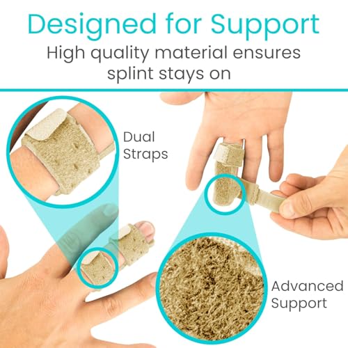 Vive Universal Finger Splint 2 Pack - Beige Finger Straightener