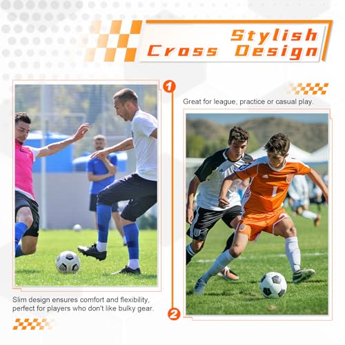 Mini Soccer Shin Guards - Ultra Lightweight 3.15" x 1.97" - 2 Pairs for Kids & Adults