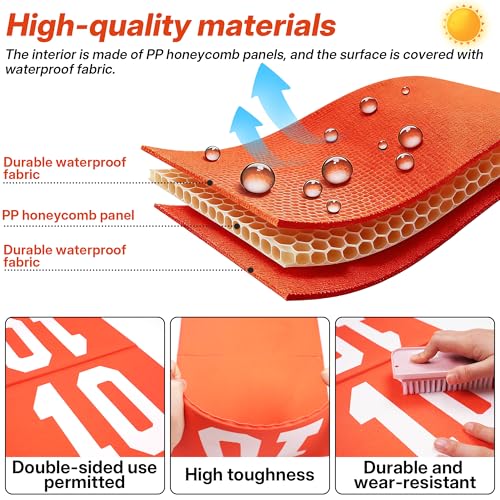 Football Yard Markers Set - 11 High Visibility Weighted Markers with Carrying Bag - Orange