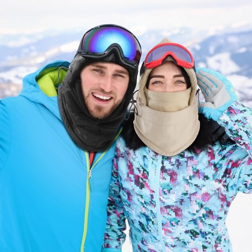 Windproof Balaclava Ski Mask - Adjustable Cold Weather Face Cover - Grey