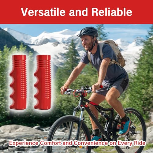 Red Bicycle Handlebar Grips - 3/4 Inch Non-Slip Pair
