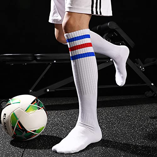 5-Piece Sweatband and Striped Socks Set - Red/White/Blue