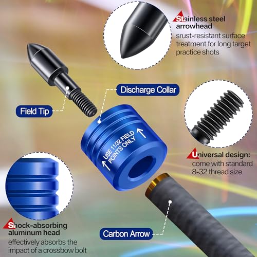 Crossbow Bolt Decocking Head - 2 Pack, Blue Release Tips