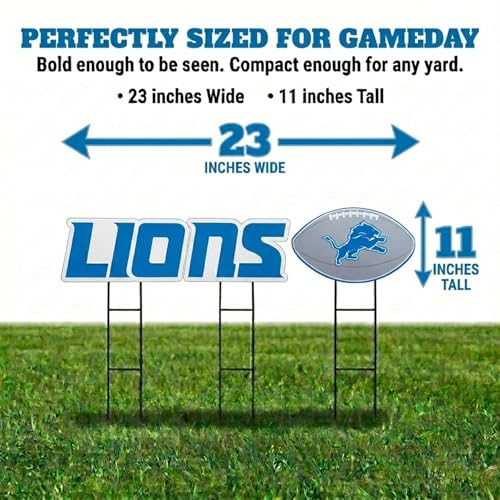 Detroit Lions NFL Wordmark & Football Yard Sign Set - 3 Pack