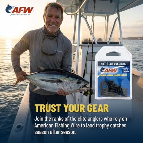 Thin Wall Double Barrel Fishing Line Crimp Sleeves - Black #7t .053" - 100 Pc