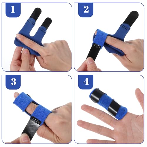 7 Pcs Finger Splint Set - Large Breathable Thumb Brace for Injury Support