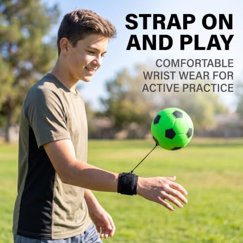 Wrist Return Ball with Strap - Bouncy Rubber Exercise Ball