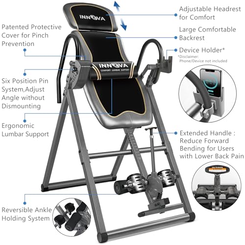 Inversion Table with Adjustable Headrest - Premium Model, 300 lb Capacity