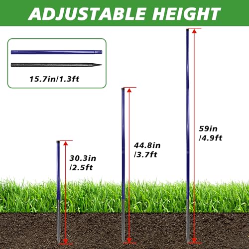 Adjustable Agility Poles - 6 Pack Metal Training Equipment
