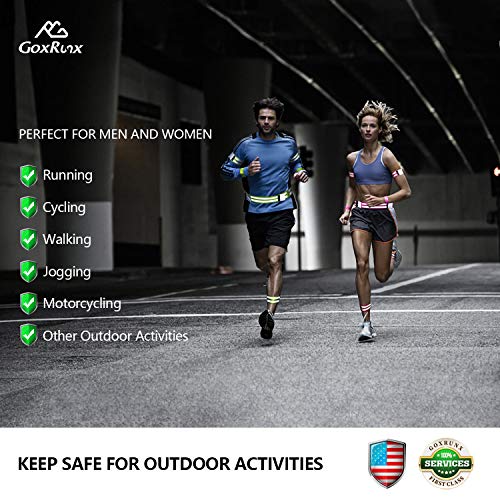 Adjustable Reflective Bands for Night Running - 6 Pack