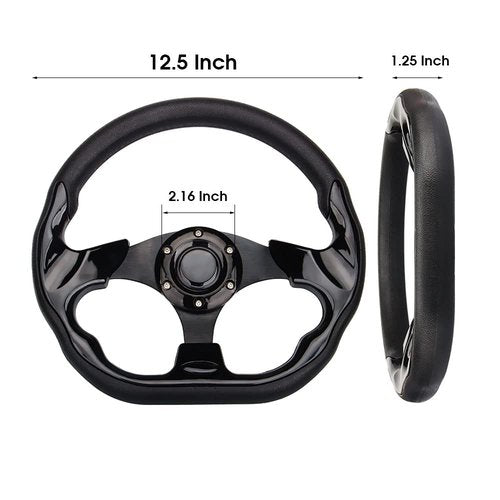 D Shape Style Golf Cart Steering Wheel Universal Design for Club Car Ds and Precedent EZGO RXV & TXT, Yamaha Golf Cart Steering Wheel